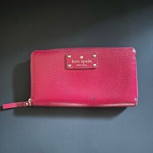 Kate Spade Raspberry Red Zip Wallet